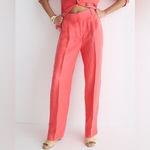 J Crew BLACK NWT Straight-leg essential pant in Chelsea linen-cupro blend BQ734